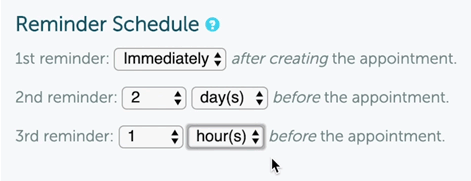 Customizable appointment reminder schedule