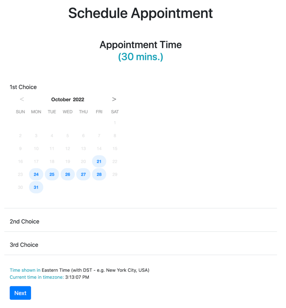 Schedule appointment